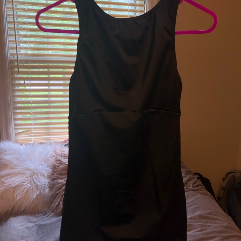 Black Stoned Unitard with Royal Blue Stoned Skirt